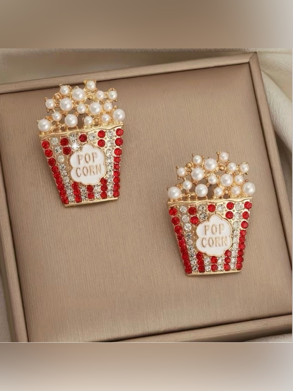 Popcorn Bucket Earrings Modern New